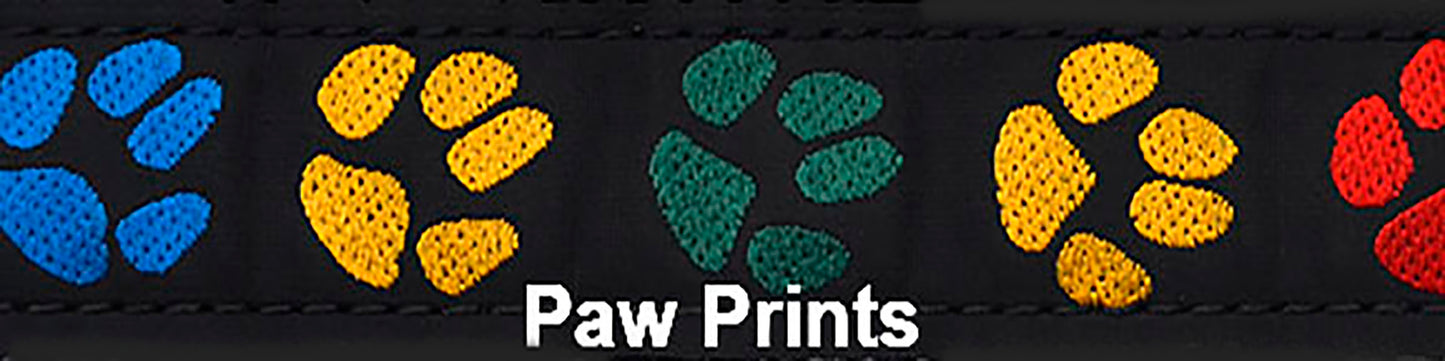 Adjustable Leash - Paw Prints Red