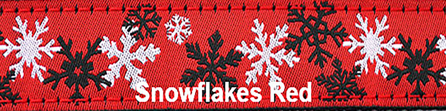 Super Bungee Leash - Snowflakes Red