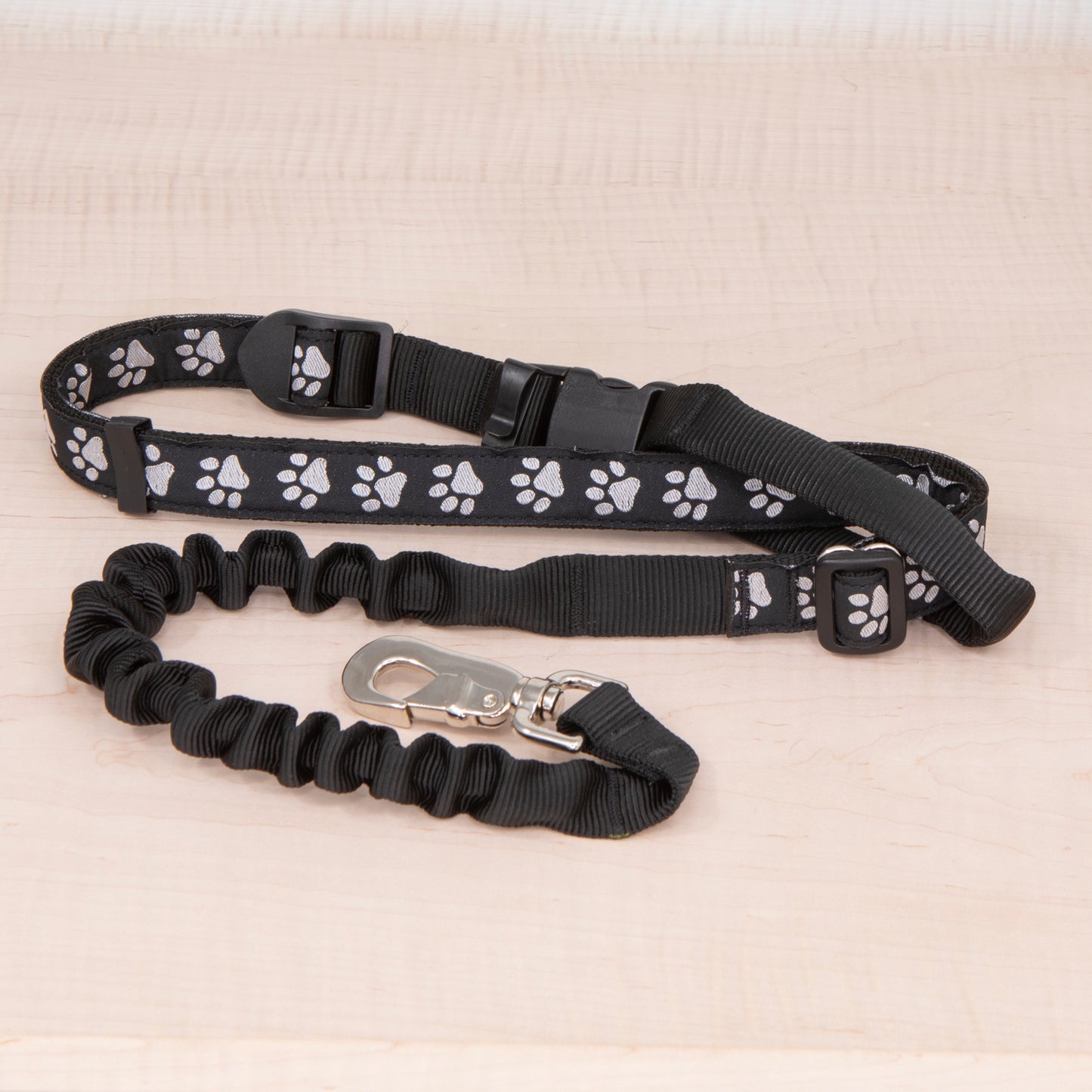 Super Bungee Leash - Reflective Paws Black