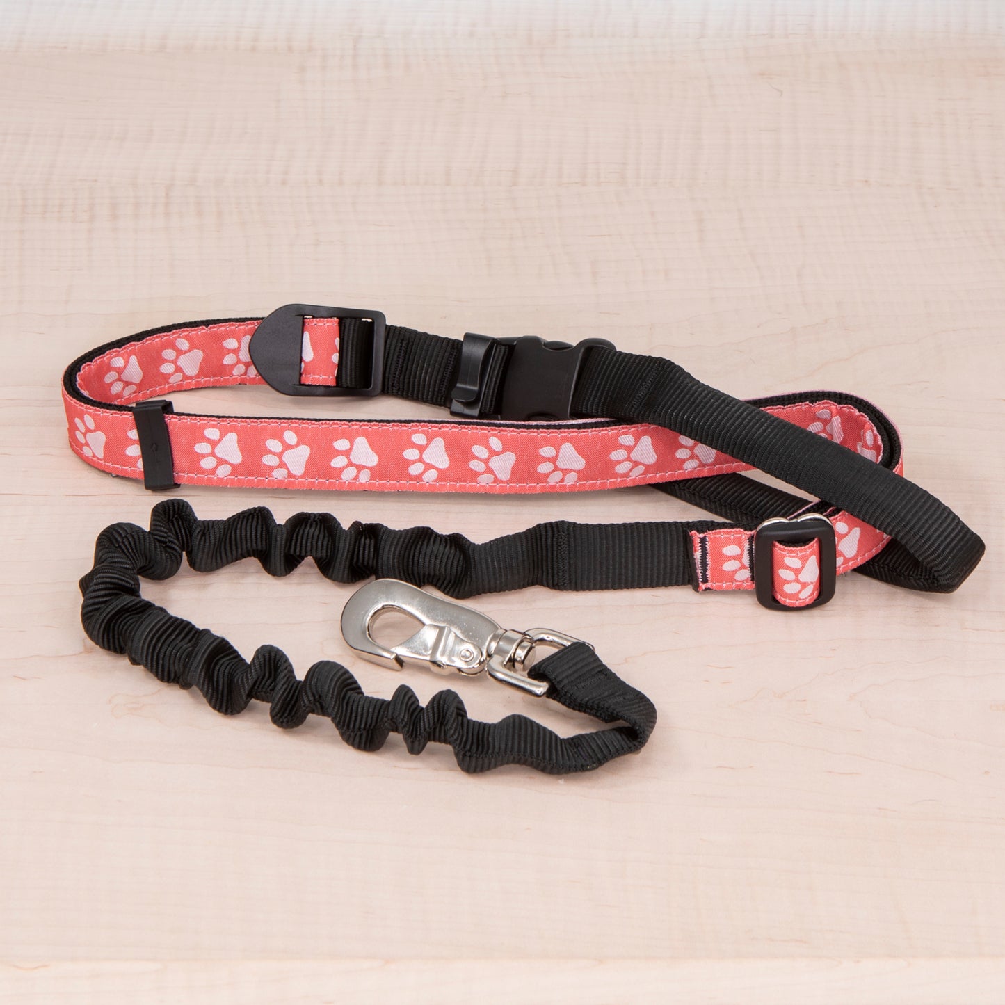 Super Bungee Leash - Reflective Paws Coral