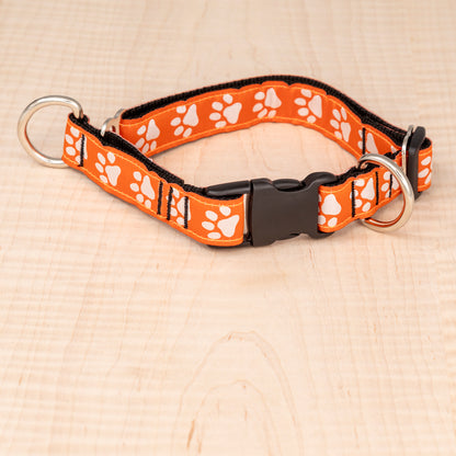 Limited Slip Collar - Reflective Paws Orange
