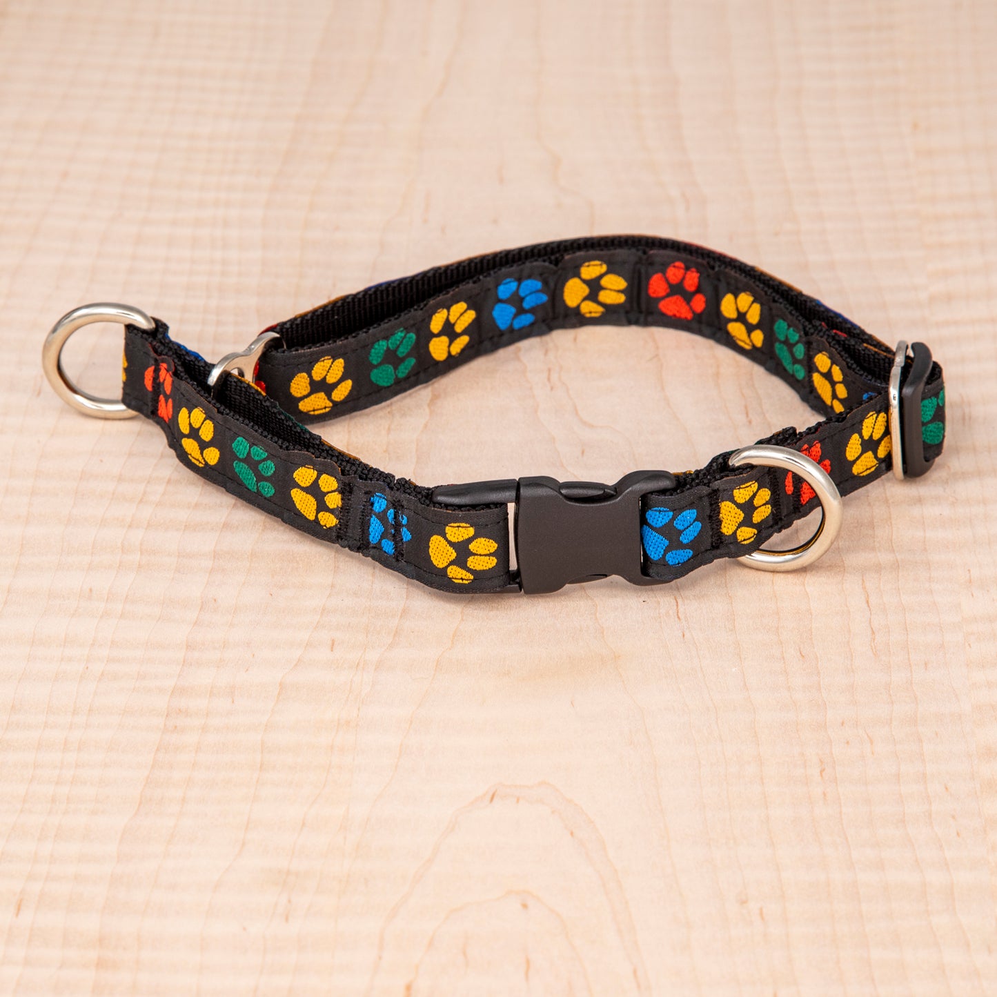 Limited Slip Collar - Paw Prints Black