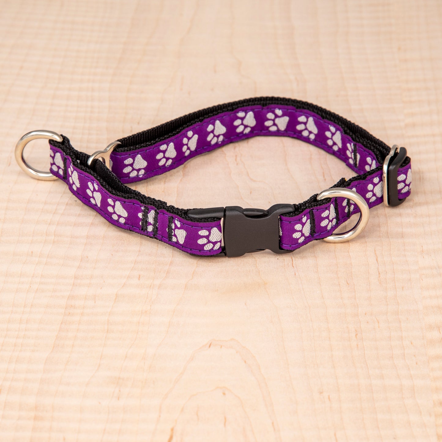 Limited Slip Collar - Reflective Paws Purple