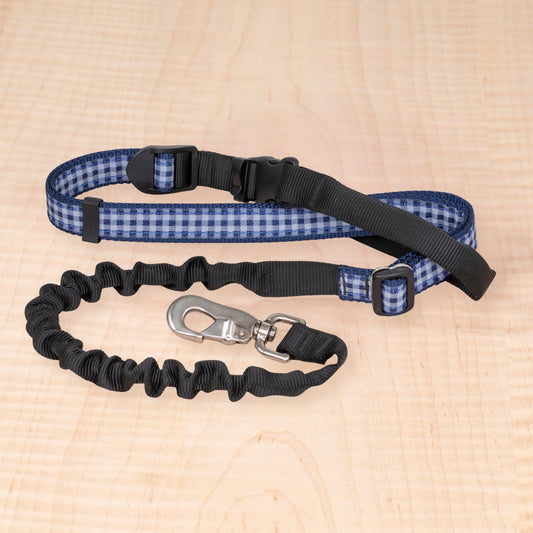 Super Bungee Leash - Blue Check