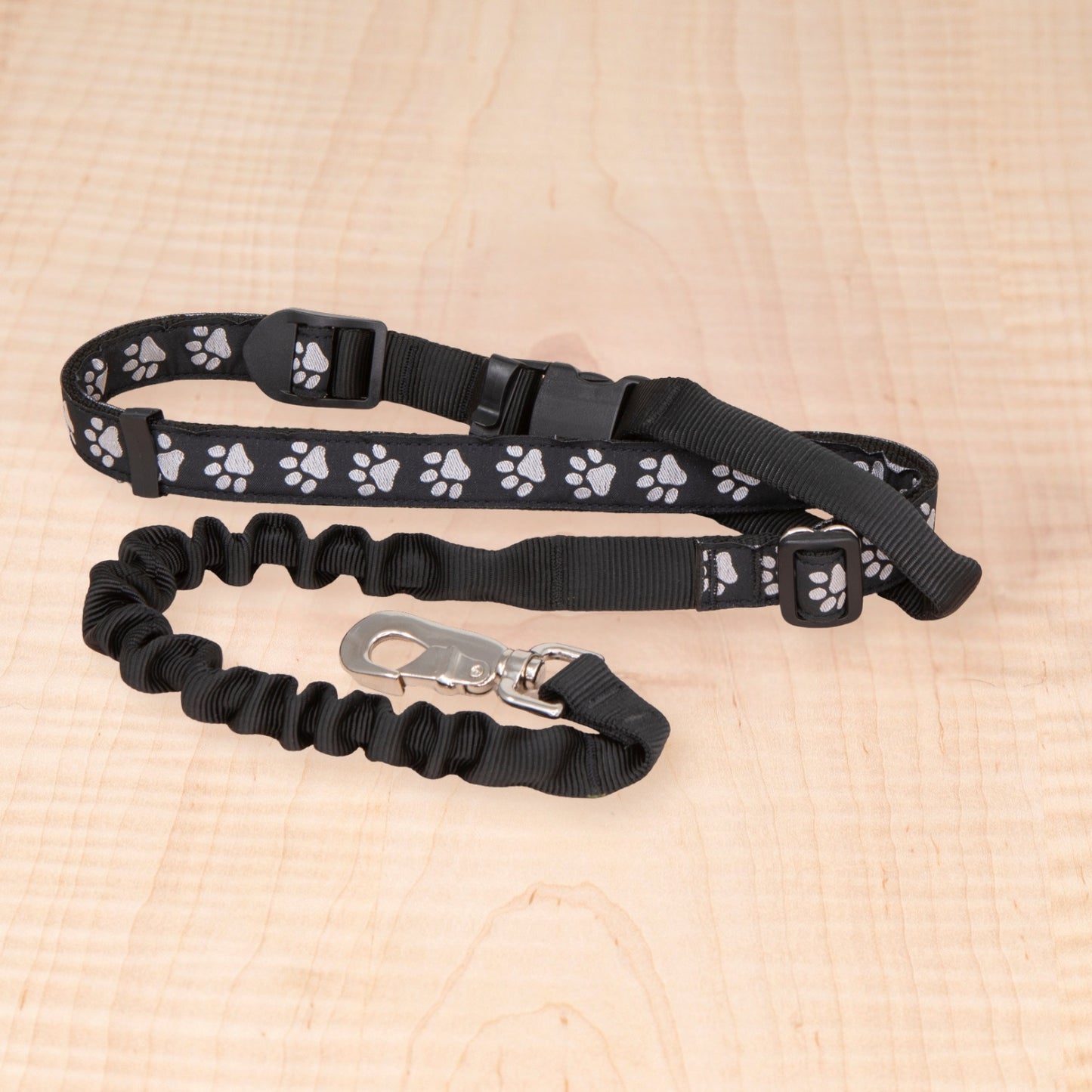 Bungee Leash - Reflective Paws Black