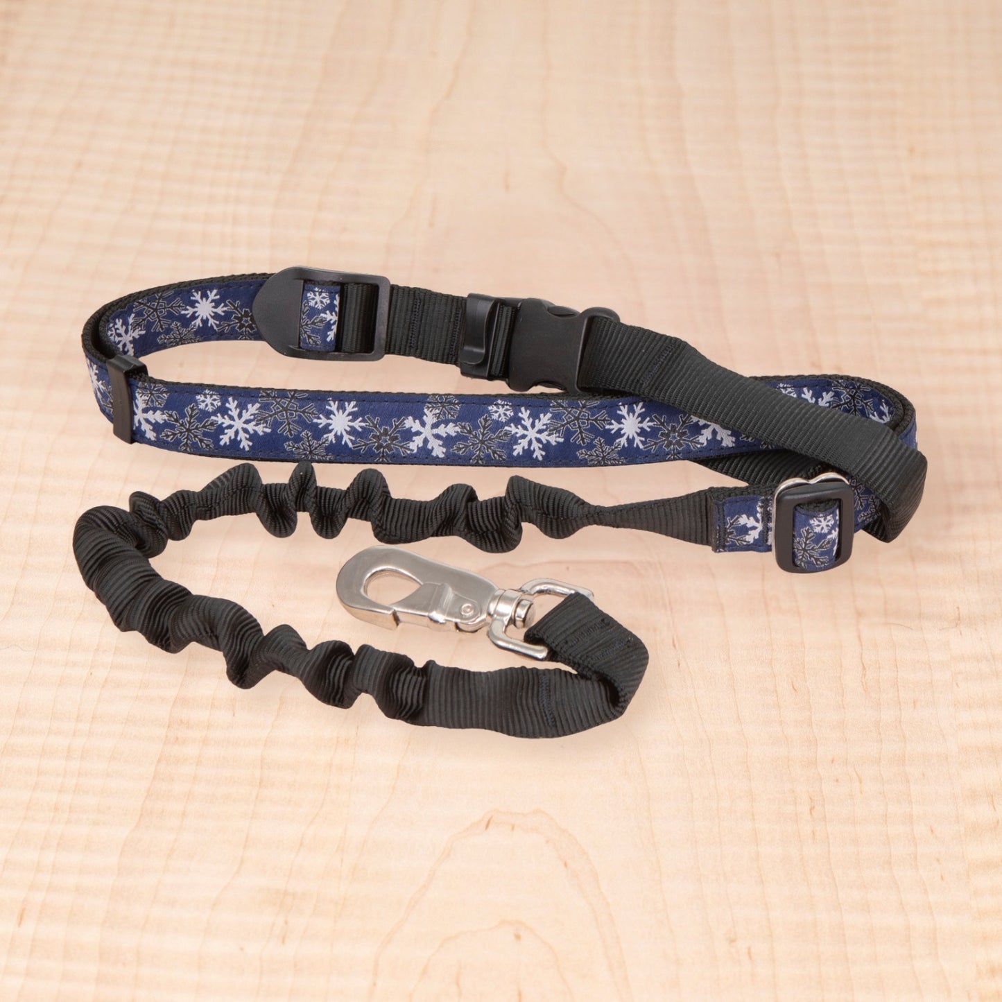 Bungee Leash - Snowflakes Blue