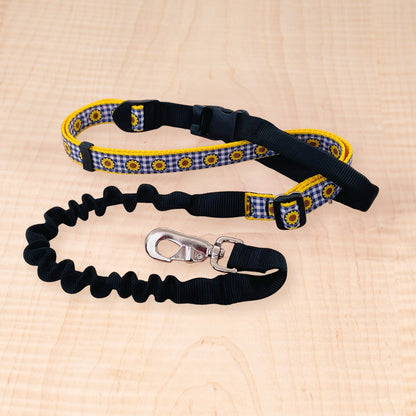 Bungee Leash - Check Sunflower