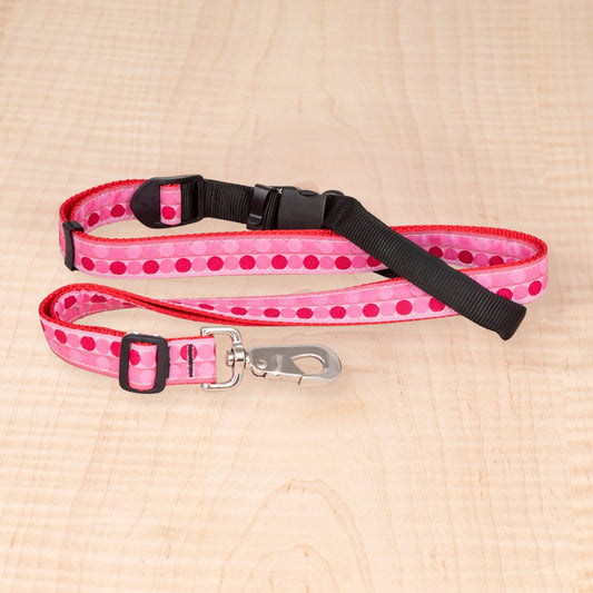 Sports Doggie Leash - Pink Dots