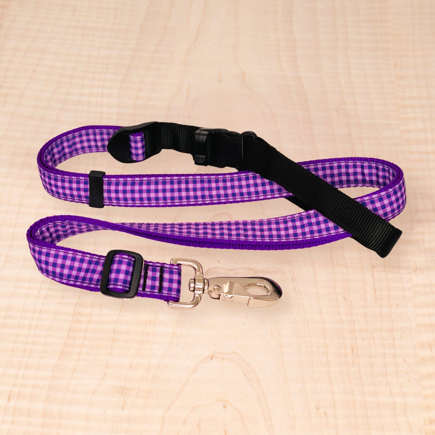 Adjustable Leash - Check Purple