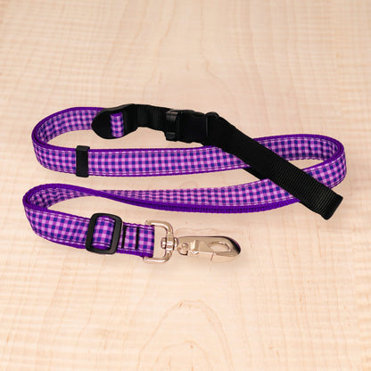 Adjustable Leash - Check Purple