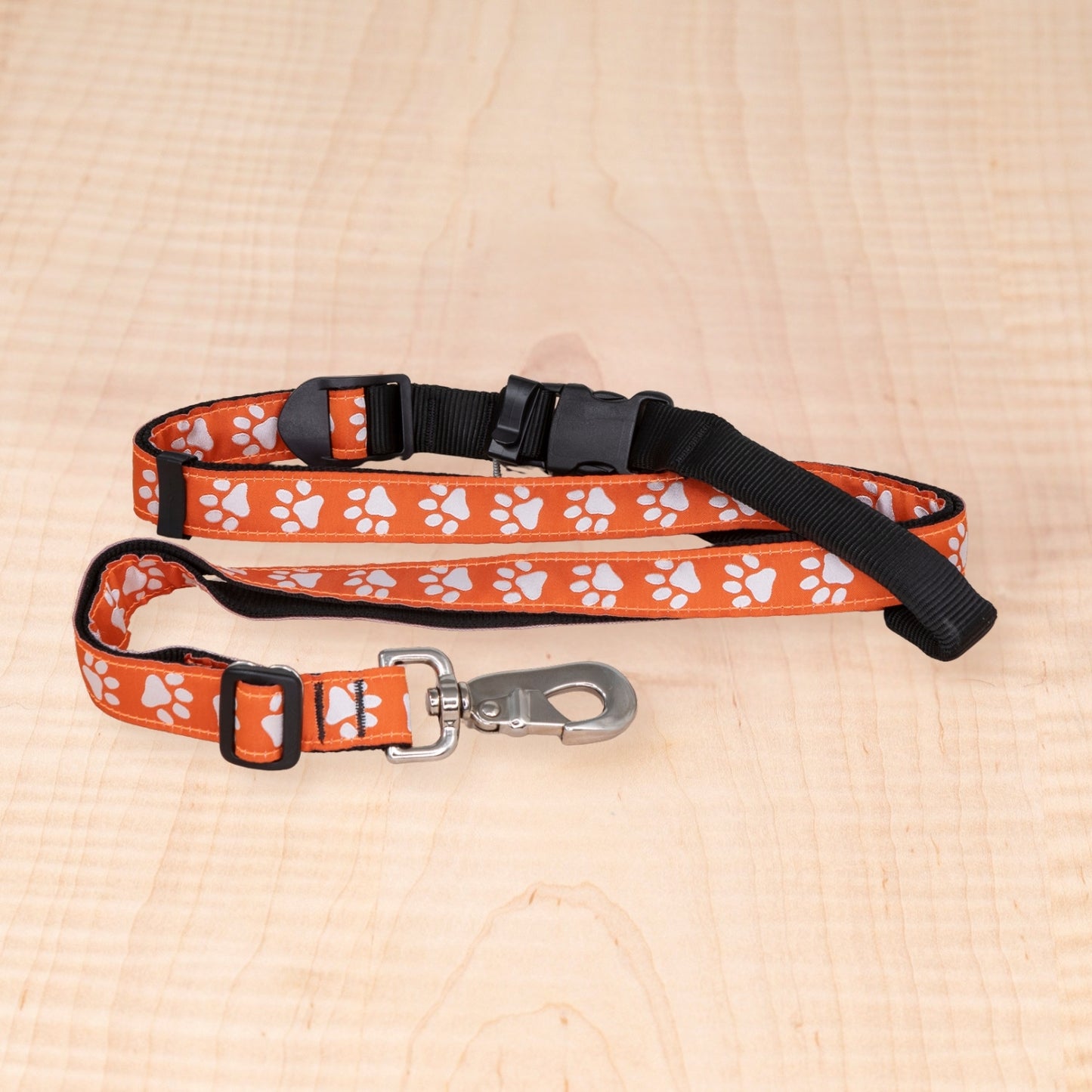 Adjustable Leash - Reflective Paws Orange