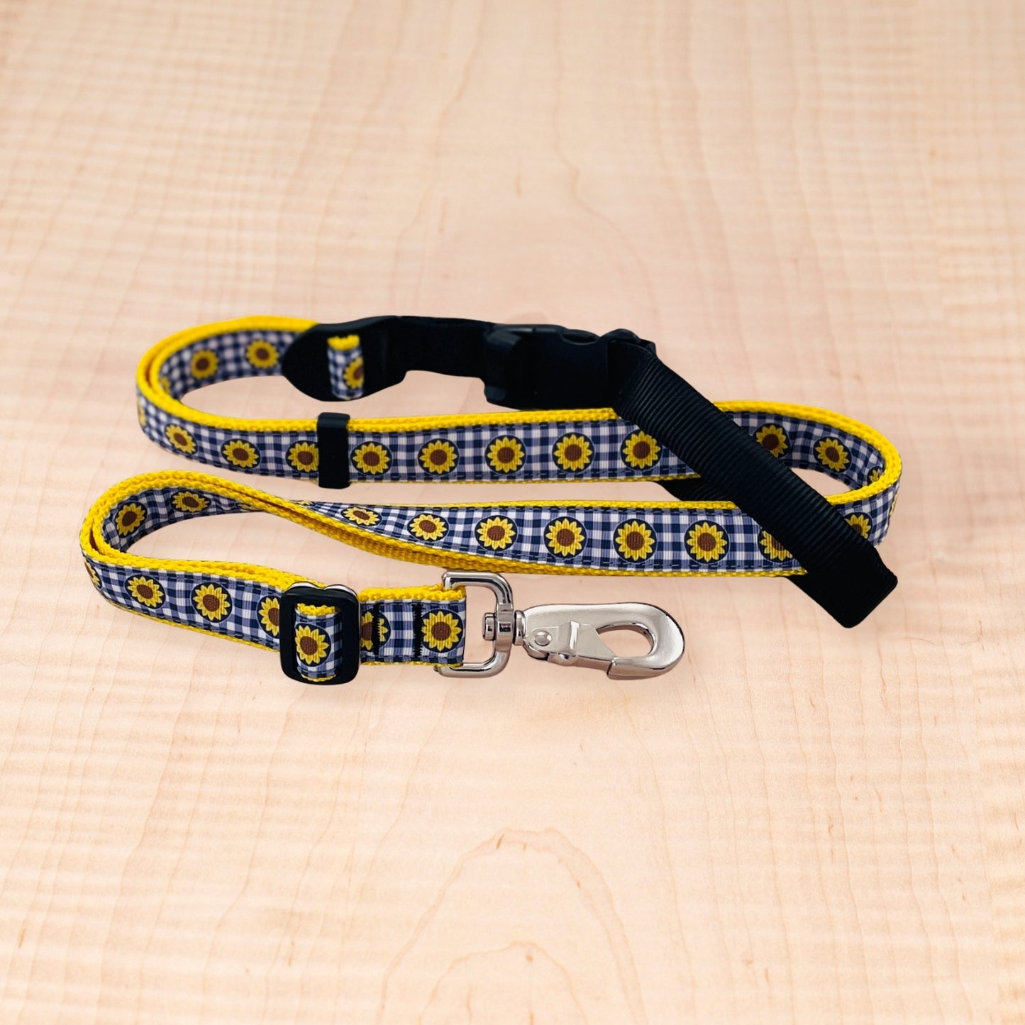 Adjustable Leash - Check Sunflower