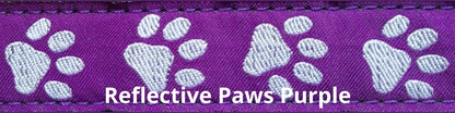 Limited Slip Collar - Reflective Paws Purple