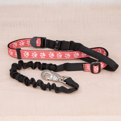 Super Bungee Leash - Reflective Paws Coral