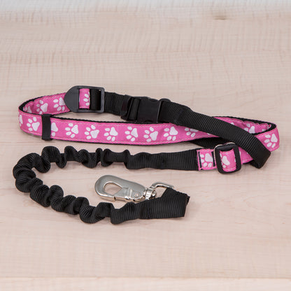 Super Bungee Leash - Reflective Paws Pink