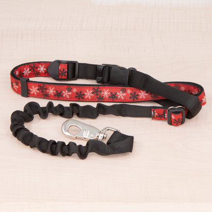 Super Bungee Leash - Snowflakes Red