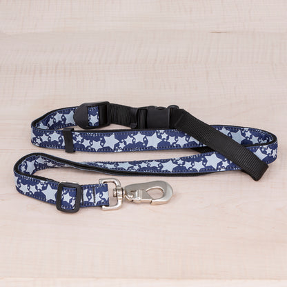Sports Doggie Leash - Reflective Stars Navy