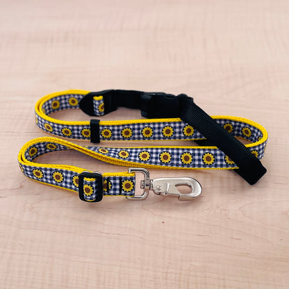 Sports Doggie Leash - Sunflower Check