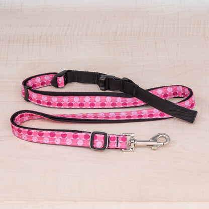 Sports Doggie Leash -  Pink Dots